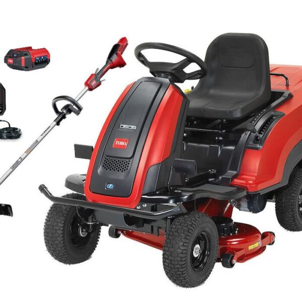 Toro eRS3200DC Aufsitzmäher inkl. Flex-Force 51835T Freischneider Set